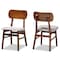 Baxton Studio Euclid Mid-Century Modern Grey Fabric and Walnut Brown Finished Wood 2-Piece Dining Chair Set 184-11647-Zoro - alternate 1